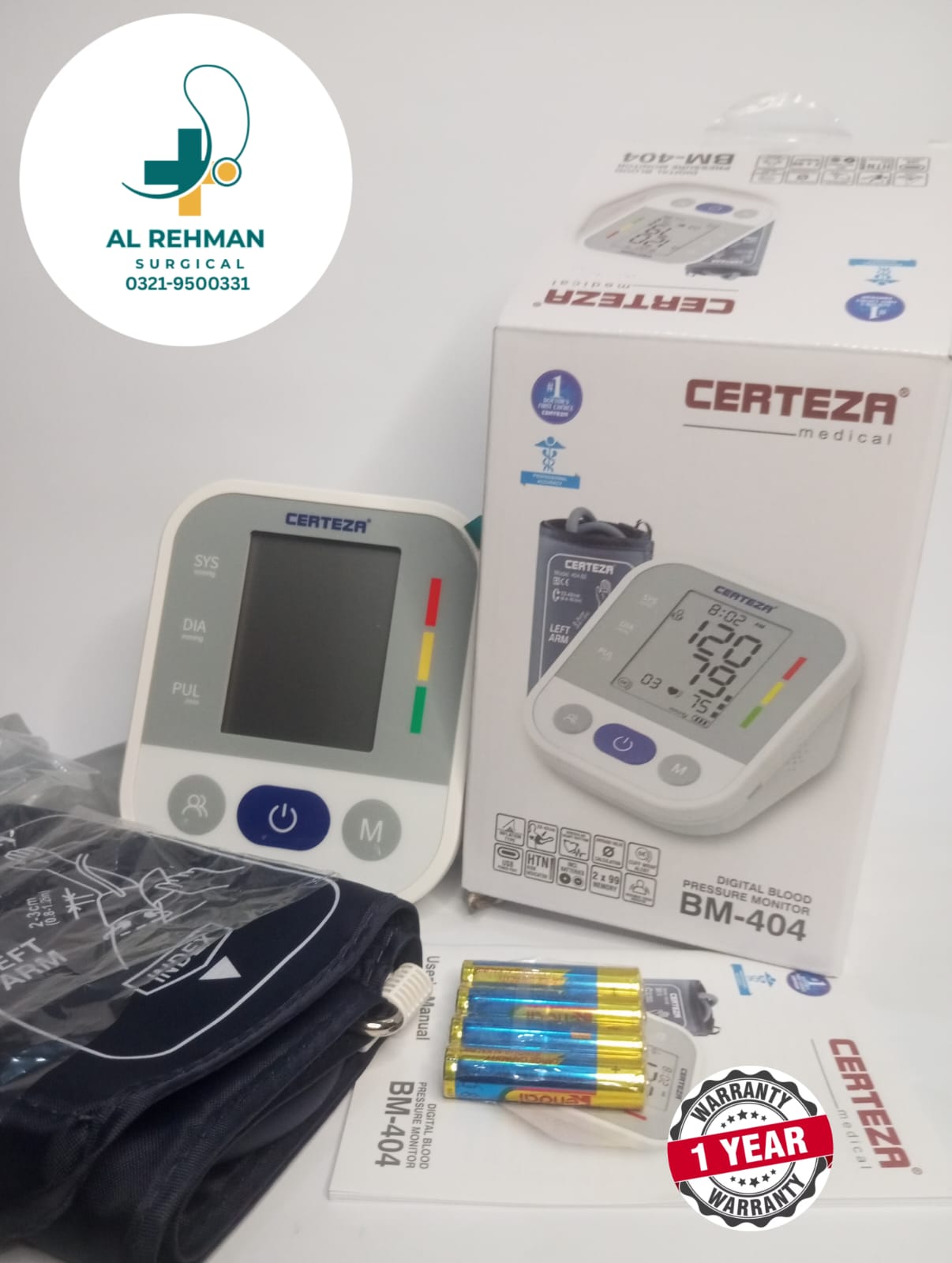 CERTEZA BM-404 BLOOD PRESSURE MONITOR