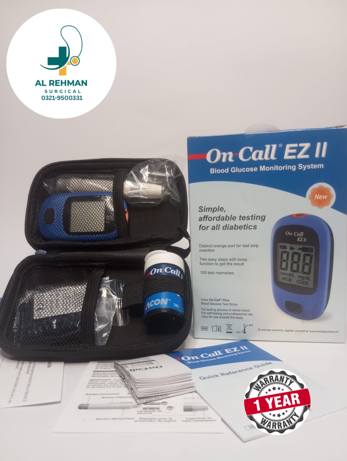 ON CALL EZ II BLOOD GLUCOSE TEST MONITOR